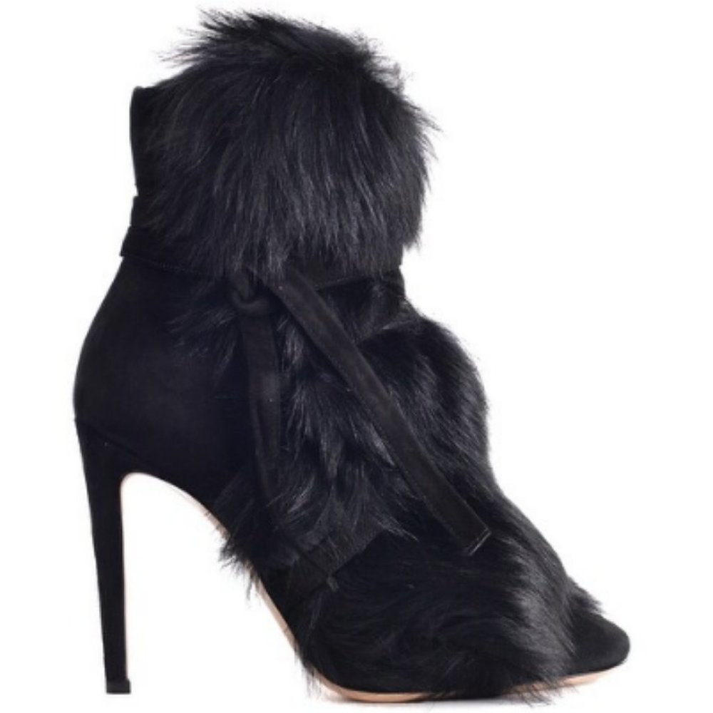 Gianvito Rossi Moritz Shearling Suede Ankle Boots